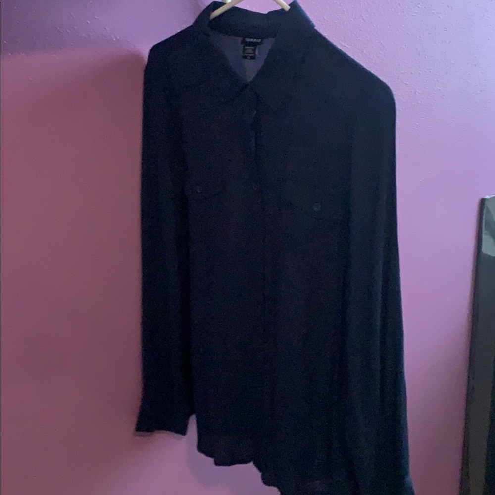 Lightweight navy blue with barely there pinstripe